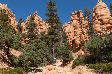Wanderer im Red Canyon im Dixie National Forrest in Utah