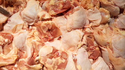 Chicken thigh, chicken meat, sold in a department store
