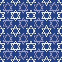 Hanukkah Blue Star of David Texture vector repeat pattern background