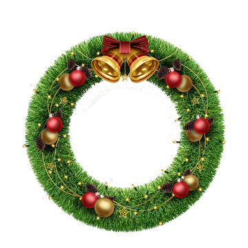 christmas wreath isolated on white_ png image