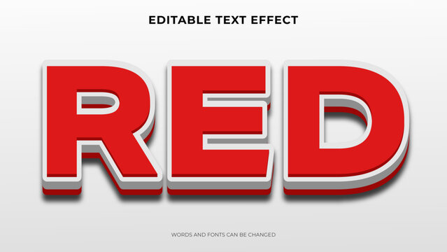 red text effect, 3d style text effect