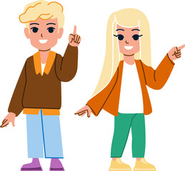 Obraz premium kid attention vector. child girl boy, school little, cute education, face happy, person, home toddler kid attention character. people flat cartoon illustration