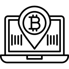 Obraz premium Bitcoin Location Icon