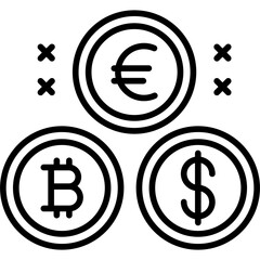 Cryptocurrency Coins Icon
