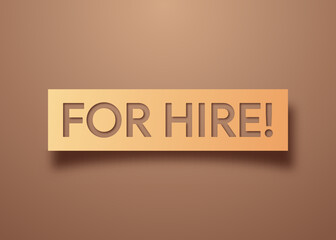 For hire tag paper rubber stamp emblem on dark background business recruitment job hiring banner concept