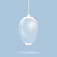 Transparent realistic christmas ball, isolated. Vector illustration