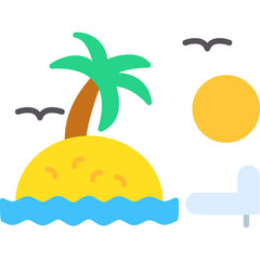 Obraz premium Sunset On Beach Icon
