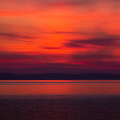 Sunset over the islands in central Dalmatia, Croatia. 