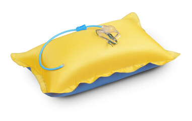 Yellow blue medical breathing oxygen bag
