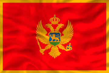 National flag  of Montenegro. Background  with flag  of Montenegro
