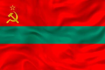 National flag  of Transnistria. Background  with flag  of Transnistria