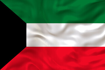 National flag Flag of Kuwait. Background  with flag Flag of Kuwait