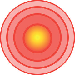 Round pain marker. Hurt symbol. Red point