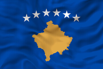 National flag of Kosovo. Background  with flag  of Kosovo