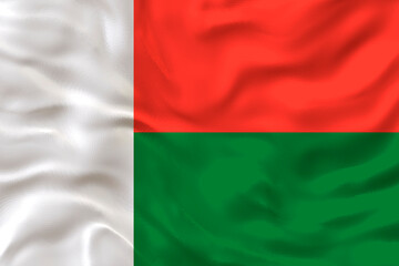 National flag of Madagascar. Background  with flag  of Madagascar.