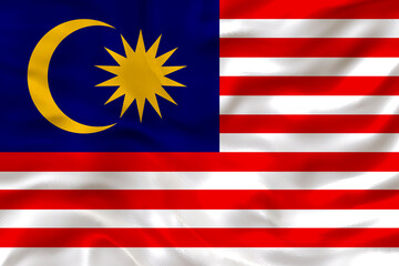 National flag of Malaysia. Background  with flag of Malaysia