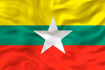 National flag of Myanmar. Background    with flag o Myanmar.