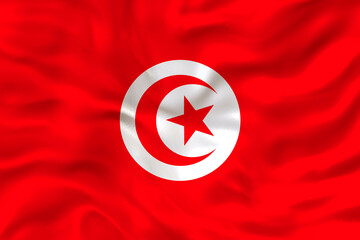 National flag of Tunisia. Background  with flag  of Tunisia.