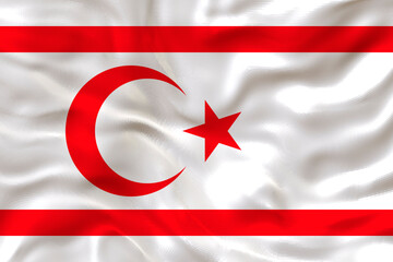National flag of Turkish Republic of Northern Cyprus. Background  with flag  of Turkish Republic of Northern Cyprus