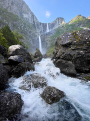 waterfall in the mountains