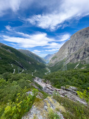 landscape with mountains and clouds