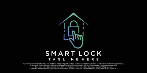 Creative logo design  smart lock with concept unique Premium Vector
