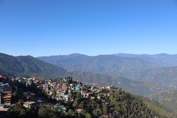 Darjeeling State View from Travellers' Paradise Hotel Rooftop, Darjeeling, West Bengal, India