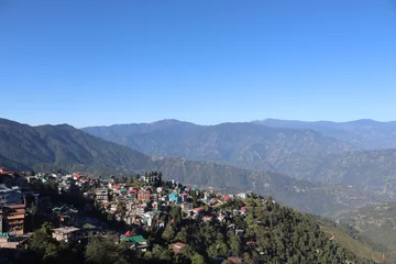 Keuken foto achterwand Kangchenjunga Darjeeling State View from Travellers' Paradise Hotel Rooftop, Darjeeling, West Bengal, India