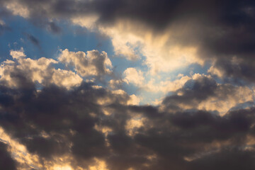 Landscape of amazing beautiful clouds at sunset time
