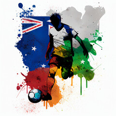 Australian soccer poster. Abstract Australia football background. Australian national football player. Australia soccer team