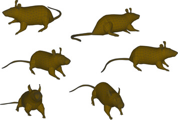 set of animals white background Mouse design collection