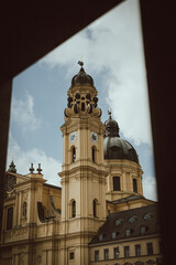 Obraz premium Theatine Church in Odeonsplatz in Munich Germany