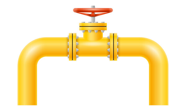 yellow metal pipes for gas pipeline vector illustration