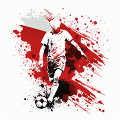 Poland soccer poster. Abstract Polish football background. Denmark national football player. Danish soccer team