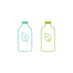 ECO BOTTLES SET BLUE GREEN ISOLATED ON WHITE ( VECTOR )