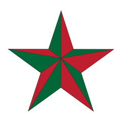 Obraz premium red and green christmas star