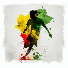 Senegal soccer poster. Abstract Senegalese football background. Senegal national football player. Senegalese soccer team