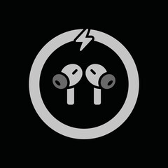 Charging device icon isolated on black background. Wireless symbol modern, simple, vector, icon for website design, mobile app, ui. Vector Illustration 