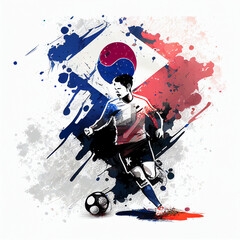 South Korea soccer poster. Abstract South Korean football background. South Korea national football player. South Korean soccer team