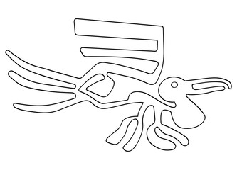 Obraz premium Geoglyph of the pelican from Nazca on transparent background