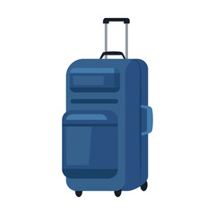 Travel bag, suitcase cartoon illustration. Business briefcase, baggage for vacation or holiday isolated on white