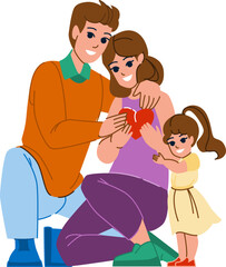 family support vector. care help, love together, happy health, children charity, paper adult, mental family support character. people flat cartoon illustration
