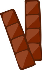 chocolate sticks. christmas decor isolated. chocolate.sweets for the new year.