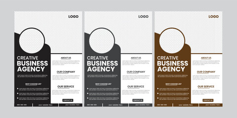 a bundle of 3 flyer a4 size leaflet template. graphic business flyer template, agency company editable flyer, industry promotion one page, flyer vector template