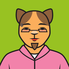 Scott character avatar icon cat graphic