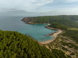 Fotobehang 4k drone aerial views of pristine beaches on the coast of Europe © ruben