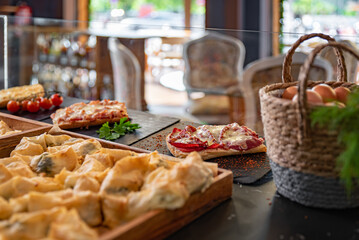 Delicious baked goods on display in a shop