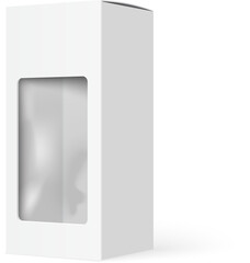 White product package box with window