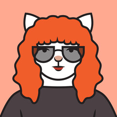 Natalie cat character millennial hipster avatar