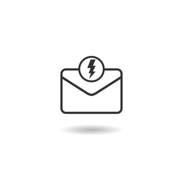 New Email with Lightning icon with shadow
